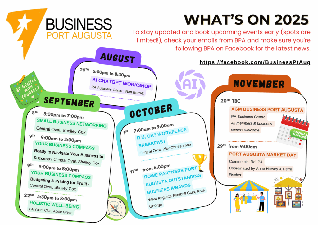 Business Port Augusta What’s on 2025